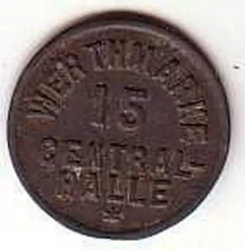 Alte 15 Pfennig Zink Wertmarke Central Halle um 1920