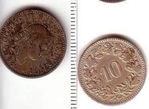 10 Rappen Nickel Münze Schweiz 1884