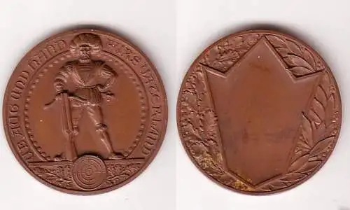 alte Bronze Schützen Medaille "Üb Aug und Hand für´s Vaterland" um 1910