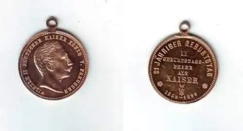 Medaille Geburtstagsfeier des Kaiser Wilhelm II 1890