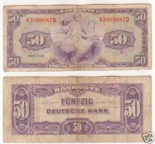 50 Mark Banknote Bank deutscher Länder 1948