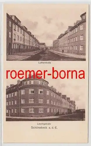 75350 Mehrbild Ak Schönebeck a.d.E. Luther- und Lessingstrasse um 1930