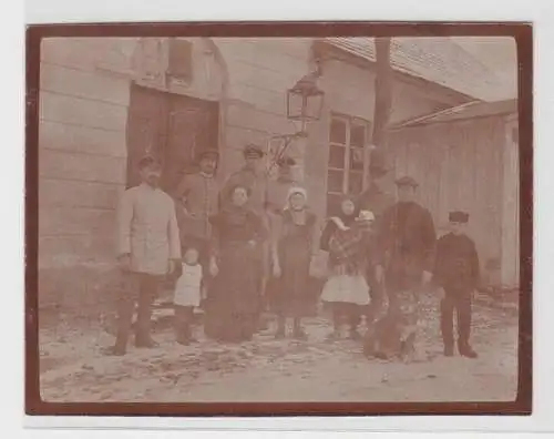 57490 Foto Soldaten und Bauern bei Probesk im 1.Weltkrieg 1914