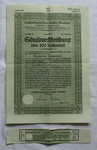 100 Reichsmark Umschuldungsverband deutscher Gemeinden Berlin 1933 (150430)