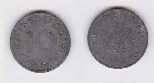 10 Reichspfennig Zink Münze 3.Reich 1945 F Jäger 375 (130691)