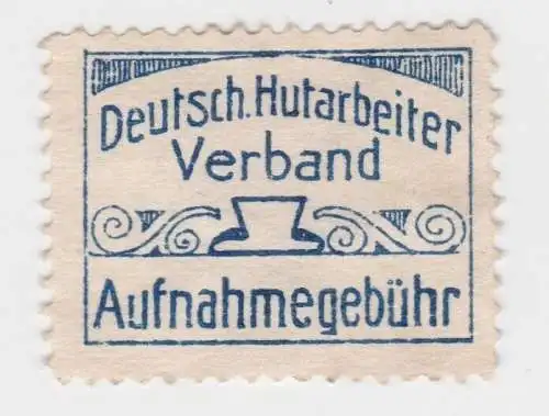 seltene Aufnahmegebühr Mark Deutscher Hutarbeiter Verband um 1920 (88007)