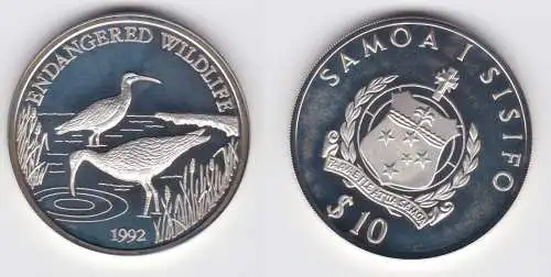 10 Dollar Silber Münze Samoa 1992 Endangered Wildlife (114760)