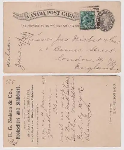 900012 alte Ganzsachen Postkarte Kanada Canada nach London 1898