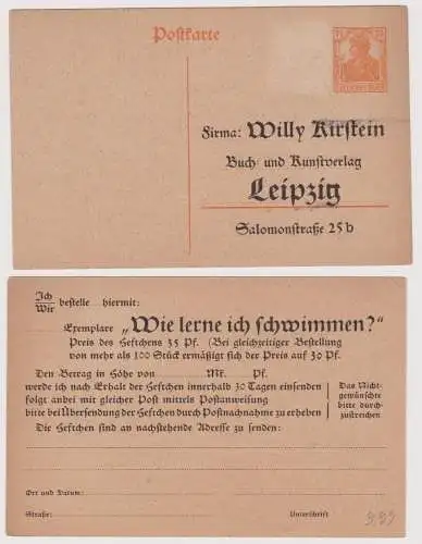 900122 DR Ganzsachen Postkarte PZP20 Zudruck Willy Kirstein Leipzig