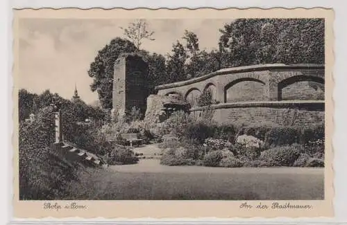 36166 Ak Stolp in Pommern an der Stadtmauer um 1940