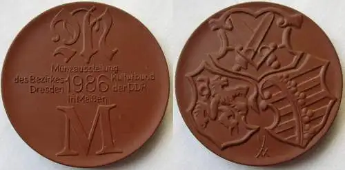 DDR Medaille Münzausstellung d. Bezirkes Dresden Kulturbund Meißen 1986 (149737)