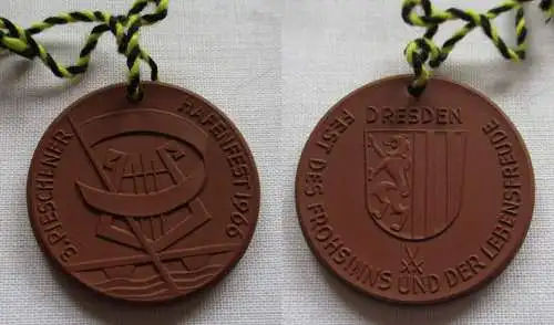 DDR Porzellan Medaille 3. Pieschener Hafenfest Dresden 1966 (142019)