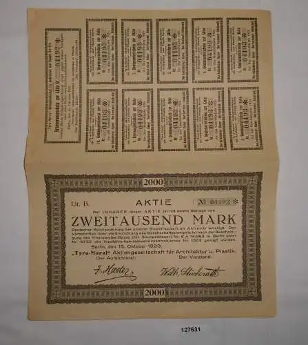 2000 Mark Aktie "Tyra-Maral" AG Berlin 15.Oktober 1923 (127631)