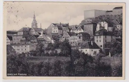 13538 Ak Glatz mit Festung Kłodzko Polen 1935