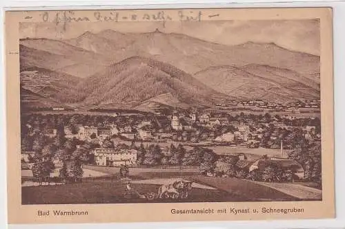 35941 Ak Bad Warmbrunn Gesamtansicht mit Kynast und Schneegruben 1927