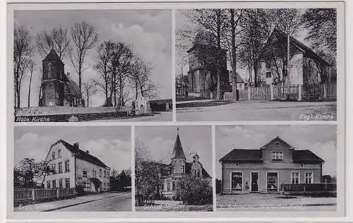 99221 Ak Gruß aus Ober-Pritschen in Niederschlesien Warenhandlung usw.