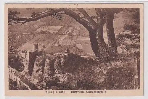 41096 Ak Aussig Ústí nad Labem Burgruine Schreckenstein 1942