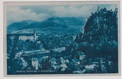 43987 Ak Schloß Tetschen Decin mit Schäferwand 1928