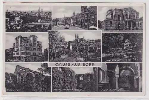 905567 Mehrbild Ak Gruß aus Eger Cheb Stadtansichten um 1930