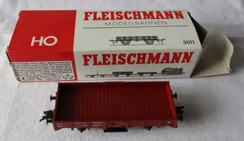 Modelleisenbahn Fleischmann 5011 Niederbordwagen Spur H0 ovp (167711)