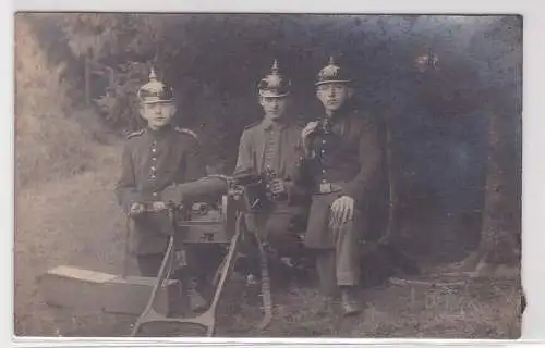 42870 Original Foto Soldaten einer sächs. Maschinengewehrabteilung 1. Weltkrieg