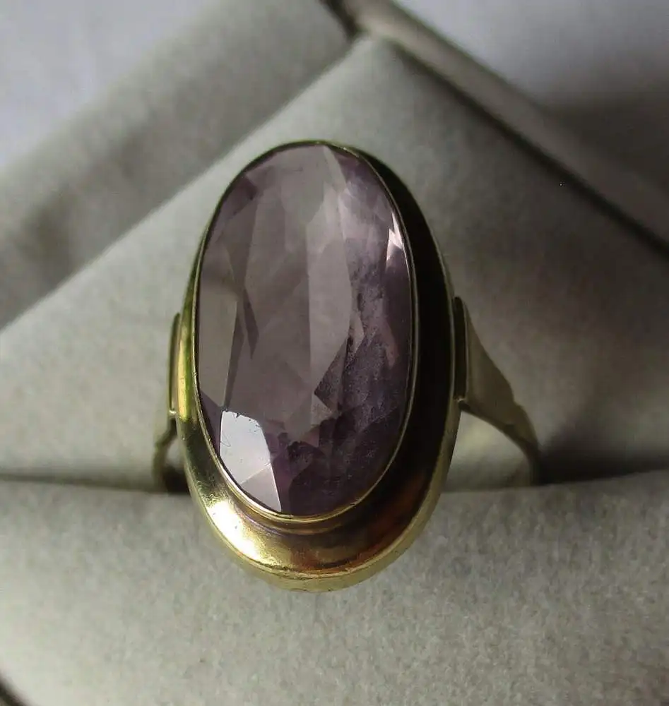 klassischer 333er Gold Damen Ring mit schönem Amethyst Edelstein (168083) 0
