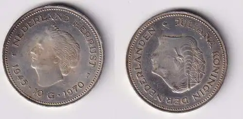 10 Gulden Silber Münze Niederlande 1945-1970 (144757)