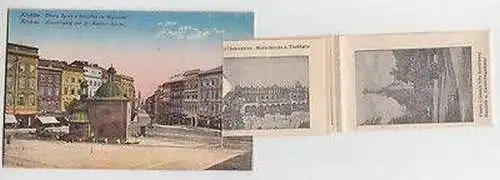 21834 Leporello Ak Krakau Haupteingang und St. Adlalbert Kirche um 1920