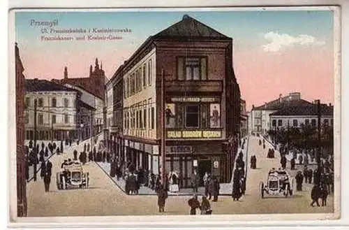 32965 Ak Przemysl Franziskaner- und Kasimir Gasse um 1930