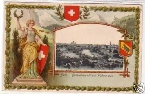 34423 Präge Ak Bern Generalansicht von Wabern aus 1906