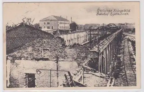 93774 Ak östliches Kriegsbild - Bahnhof Edytkuhnen Tschernyschewskoje 1916