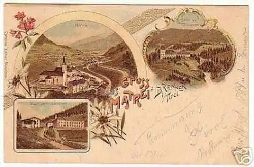 04418 Ak Lithographie Gruß aus Matrei in Tirol um 1900