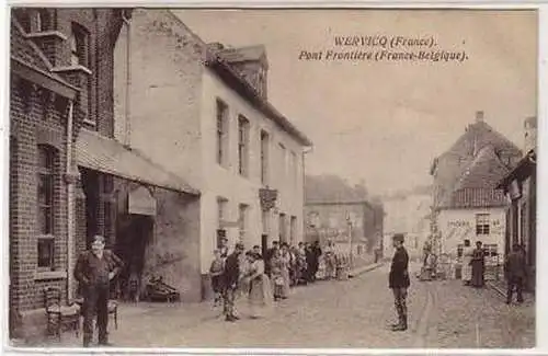 45568 Feldpost Ak Wervicq France Pont Frontiere 1916