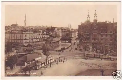 19294 Ak Zürich Bahnhofbrücke um 1930