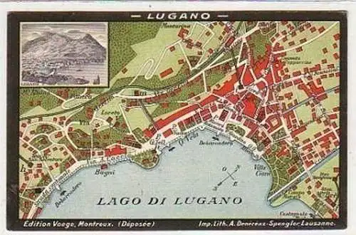 34665 Staptplan Ak Lugano Schweiz um 1930