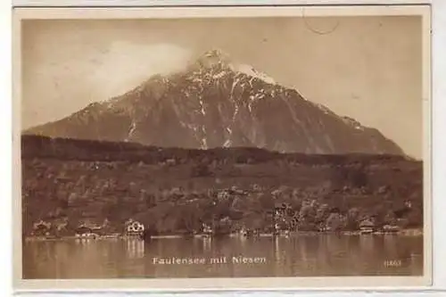 36594 Foto Ak Faulensee mit Niesen Totalansicht 1925