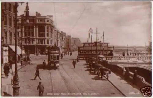 12553 Ak Dublin Eden Quay mit Straßenbahnen 1925