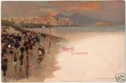 21435 Ak Lithographie Napoli Via Caracciola 1912