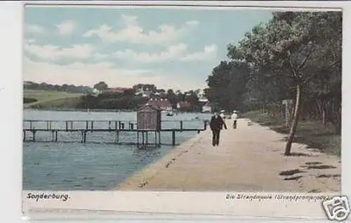 03597 Ak Sonderburg die Strandpromenade um 1910