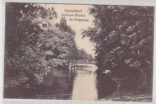 43223 Ak Düsseldorf goldene Brücke im Hofgarten 1908