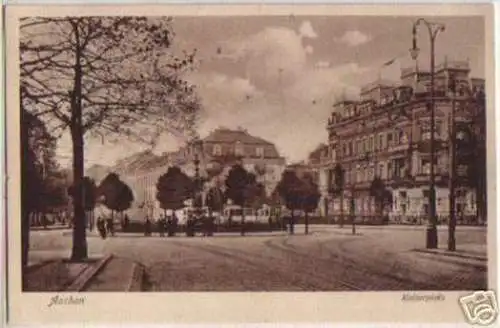 14225 Ak Aachen Kaiserplatz mit Strassenbahn um 1930