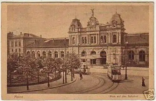 05687 Feldpost Ak Mainz Blick den Bahnhof 1942