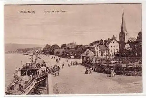 53809 Ak Holzminden Partie an der Weser um 1930