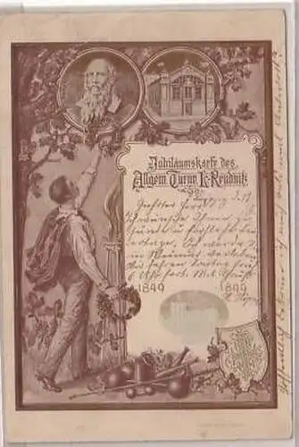 15/8 Jubiläumskarte Turnverein Leipzig Reudnitz 1899