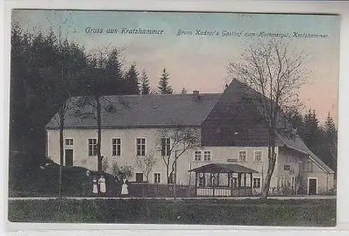 65363 Ak Gruß aus Kratzhammer Bruno Kadners Gasthof zum Hammergut 1908