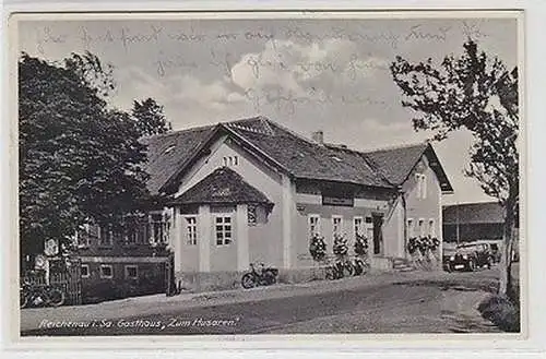 66137 Ak Reichenau in Sachsen Gasthaus " Zum Husaren" 1936