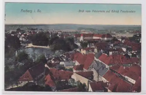 27599 Feldpost Ak Freiberg Blick vom Petersturm auf Schloß Freudenstein 1915