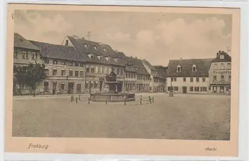 68957 Ak Frohburg Markt mit Bäckerei und Drogerie 1930