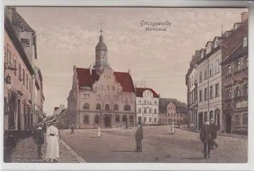 67987 Ak Geringswalde Marktplatz mit Geschäften um 1910