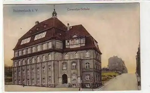 38648 Ak Reichenbach i.V. Gewerbe-Schule 1928